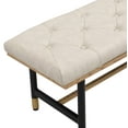 thumbnail image 4 of Shoe Bench Entryway, End of Bed Bench, Bench for Bedroom End of Bed, Modern Faux Leather Bench for Living Room, Entryway Bench Seat, Padded Bench with Solid Metal Shelf Gold, Beige, 4 of 9
