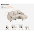 thumbnail image 3 of CHIC HOUSE 78.7" Sectional Sofa with Storage Ottoman Chaise, Corduroy L Shaped Sofa Convertible Sectional Couches for Living Room, 4 Seater Corner Modular Sofa with Deep Seat Throw Pillows, Beige, 3 of 10