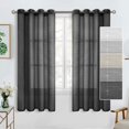 thumbnail image 1 of ZMLEVE Linen Black Sheer Curtains 63 Inch Length 2 Panels Set Grommet Privacy Light Filtering Window Curtain Panels for Living Room Bedroom, 2 Panels, 52 x 63 Inch, Black, 1 of 7