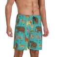 thumbnail image 2 of Kdxio Cute Animals Print Mens Sleep Shorts Bottoms Soft Comfy Pajama Wear Pants with Drawstring Pockets, 2 of 7
