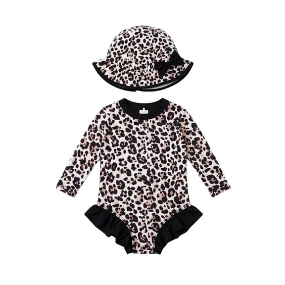 Tiijoy Girls Cute Ruffle Long Sleeve Rash Guard One Piece Swimsuit UPF 50 Bathing Suit