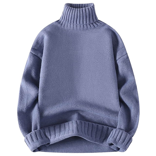 GigrtiJin Chandails à Col Roulé d'Hiver pour Hommes à Manches Longues, Chandail Uni à Enfiler, Hauts Décontractés Confortables, Chandail Mode