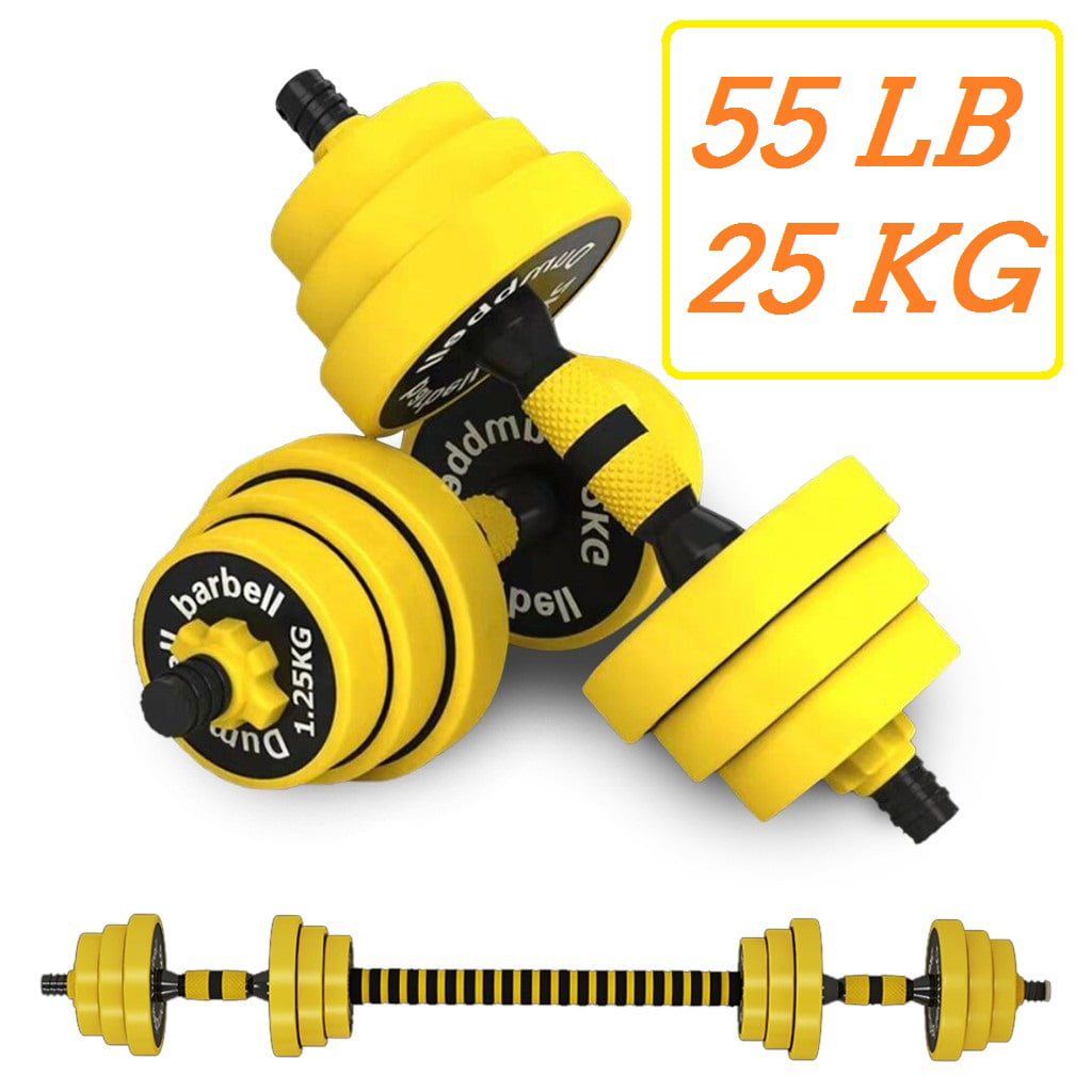 Details about   Totall 33/44/55/66LB Adjustable Weight Dumbbell Set Gym Barbell Plates Workout 