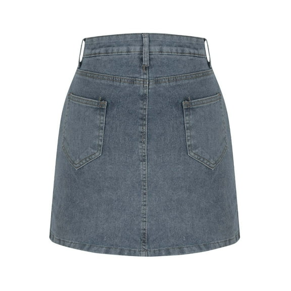 Women Denim Skirts High Waisted Bodycon Mini Skirt Y2K Trendy Jean Skirts