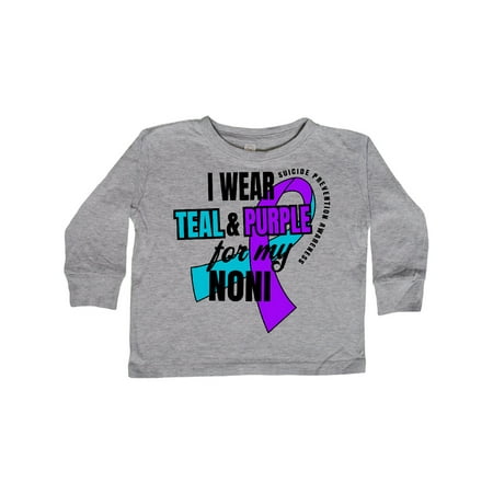 

Inktastic Suicide Prevention I Wear Teal and Purple for My Noni Gift Toddler Boy or Toddler Girl Long Sleeve T-Shirt