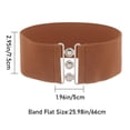 thumbnail image 3 of Wide elastic belt Metal buckle Waistband BROWN, 3 of 5