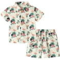 thumbnail image 2 of ZOEREA Toddler Baby Boy Clothes Hawaiian Outfit Shorts Sets Printed Button Down Shirt and Shorts Summer Beach Clothes 1-5T, 2 of 9