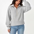 thumbnail image 4 of AloohaidyvioNo Boundaries Womens Half Zip Sweatshirt Soft Fleece Lined Long Sleeve Pullover, Fall Loose Casual Workout Lounge Quarter Zip Tops, 4 of 9