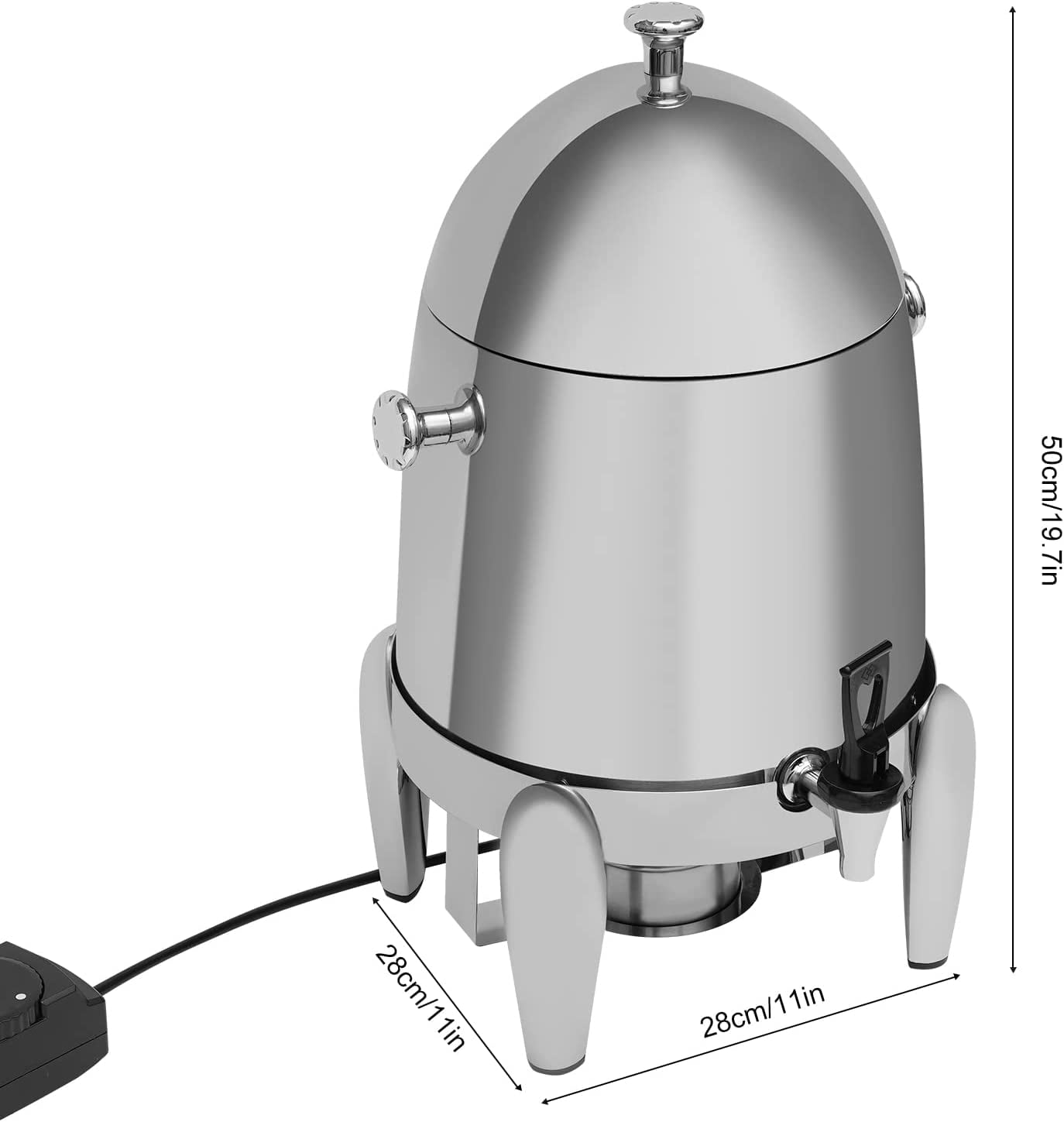 Drink Dispenser Parties Stainless Steel Hot and Cold Beverage Dispenser Tea Dispenser Water Dispenser 3.2-GAL 12L with Ice Container Pure-Steel Spigot