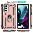 thumbnail image 3 of YEYKX for Motorola Moto G200 5G 6.8-inch Phone Case, Impact Resistant Metal Ring Magnetic Support Kickstand Drop Protector Cover for Motorola Moto G200 5G 6.8-inch,Rose Gold,For Moto G200 5G, 3 of 8