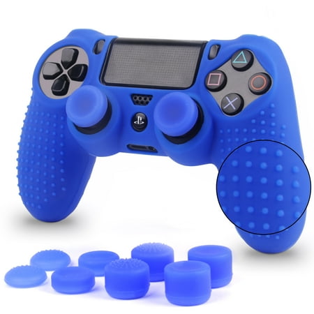 PS4 Controller Covers - PS4 Silicone Skins for DualShock 4 - PS4 Accessories Anti-Slip Cover Case for Playstation 4, Slim, Pro - Blue