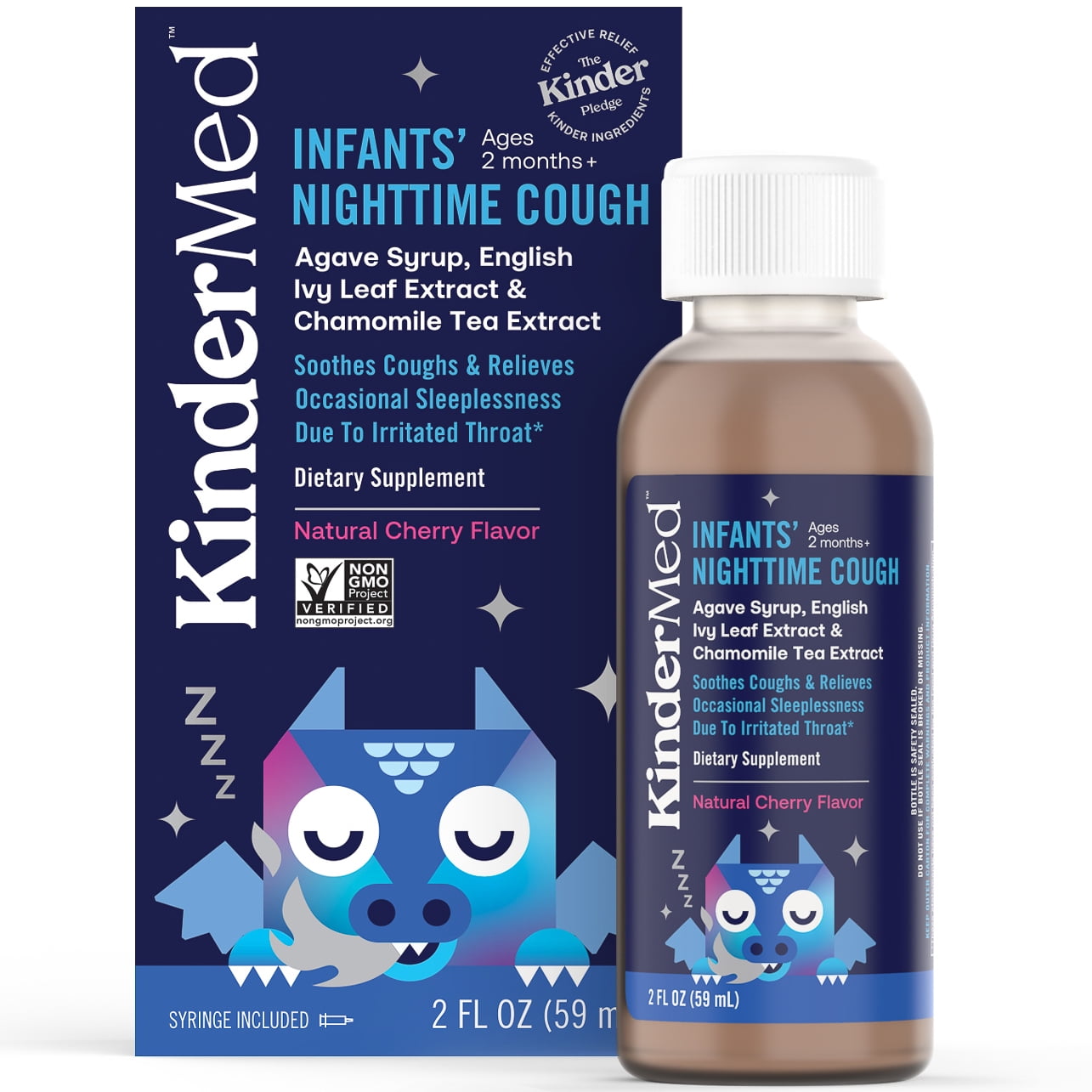 Kinderfarms KinderMed Infants' Nighttime Cough Syrup, Natural Cherry Flavor, 2 oz (59 ml)