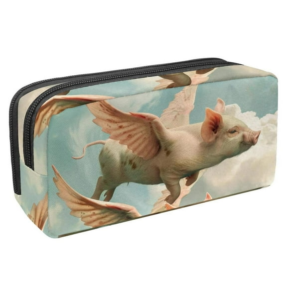 MUOOUM Pencil Case, Piglets with Wings Large Capacity Pencil Pouch Stationery Pen Bag