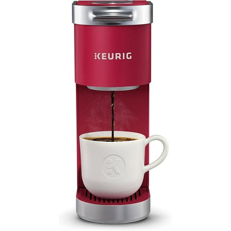 Keurig K-Mini Plus Maker Single Serve K-Cup Pod Coffee Brewer Comes with 6 to 12 Oz. Brew Size Storage and Travel Mug Friendly Cardinal Red