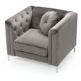 thumbnail image 5 of Glory Furniture Pompano Velvet Chair in Dark Gray, 5 of 6