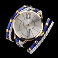 thumbnail image 2 of Reloj de cuarzo de aleación de PU multicapa con cuerda trenzada de moda retro para mujer (azul), 2 of 4