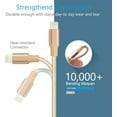 thumbnail image 3 of iPhone Charger Cable, Quntis MFi Certified iPhone Cable 3 Pack 3/6/10FT Nylon Braided Apple Lightning Cable Compatible with iPhone 14 13 12 11 Pro Max XR X 8 8Plus 7 7Plus 6 6s SE iPad Air Pro Gold, 3 of 8