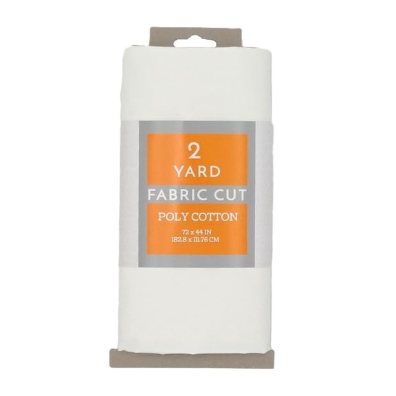 Shason Textile 2 Yard Cut Poly Cotton Fabric, Cream, 44" Wide for Craft & Quilting Projects