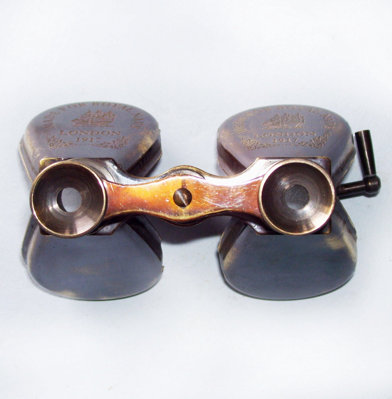 Vintage Binocular Folding Monocle Telescope Spyglass Solid Brass Antique Finish