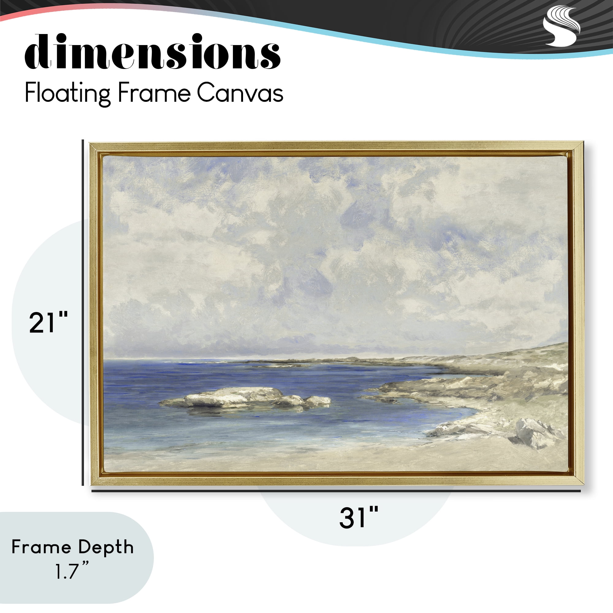 Stupell Industries Pond At Morning Gold Framed Floater Canvas Wall Art, design by Christy McKee