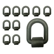 Mega Cargo Control 10 Pack Heavy Duty 1" Long Type Weld-On D Ring for Flatbed Truck Trailer Tie Down WLL: 15000 lbs
