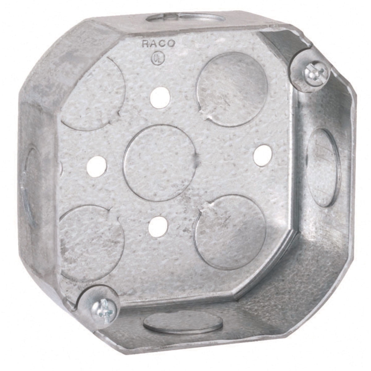 Raco 3.563 in. Octagon Steel 1 gang Junction Box Gray
