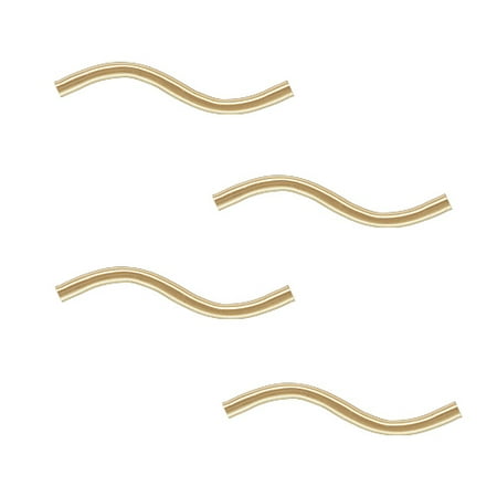 20 Mm Curved Tube - 14K Gold Filled Wavy S-Curved Noodle Tube Beads 20mm x 1.5mm (4)