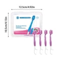 thumbnail image 4 of Mini cepillo de dientes desechable 5 en 1 con pasta de dientes | Pico de hilo dental | Raspador de lengua | Sabores mixtos | Set de cuidado bucal portátil de viaje | No es necesario enjuagar | Pack, 4 of 7