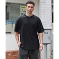thumbnail image 2 of Men's Cotton T-Shirts Oversized Unisex Short Sleeves Casual Loose Wash Solid Basic Tee Tops, 2 of 7