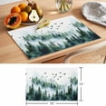 thumbnail image 6 of Green White Forest Placemats Set of 4 Watercolor Modern Mountain Place Mats Indoor Wipeable Table Mats Washable Cloth Dining Table Placemats for Kitchen Holiday Party Home Decor 13x19 Inch, 6 of 9
