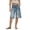 Blue, variant on Jane Wardrobe Women’s Floral Print Denim Bermuda Shorts, Casual High Waist Straight Leg Summer Shorts, Blue, S,M,L,XL,XXL