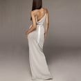 thumbnail image 3 of KaLI_store Formal Dresses for Women Women's Elegant High Split Flare Sleeve Formal Evening Gowns Maxi Dress with Cape White,S, 3 of 5