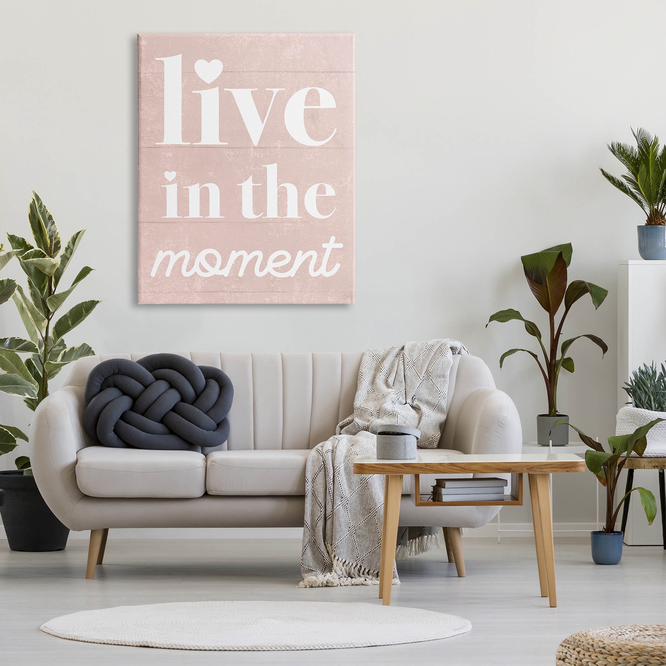 Stupell Industries Live In The Moment Phrase Graphic Art Gallery Wrapped Canvas Print Wall Art, Design by Lil' Rue