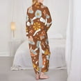 thumbnail image 5 of Disketp Pajamas Set Long Sleeve Sleepwear Womens Button Down Nightwear Pj Sets-Floral Hippie Mushrooms, 5 of 9