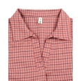thumbnail image 4 of ADREAMLY Women's Plaid Shirts 3/4 Sleeve V Neck Work Blouses for Female, 4 of 6