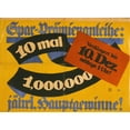 thumbnail image 2 of Lucian Bernhard 14x11 Black Ornate Wood Framed Double Matted Museum Art Print Titled: Spar Premium Bond; 10 Times 1,000,000 Years of Main Prizes! (1917), 2 of 5