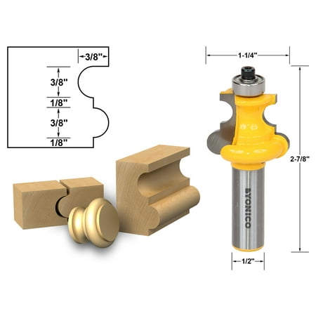 

Yonico Flute & Bead Moulding Router Bit - 3/16 Radius - 1/2 Shank 16145