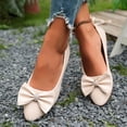thumbnail image 6 of Samdudou Ballet Flats for Women Pointed Closed Toe Slip On Dress Shoes Large Bowknot Detail with Rhinestone Accent for Wedding Party, 6 of 9
