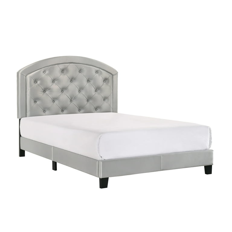 Crown Mark Silver Gaby Full Platform Bed with Adjustable Headboard 