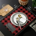 thumbnail image 5 of Christmas Placemat for Dinning,Red Black Buffalo Plaid Check Table Placemat Set of 6-Cotton Linen Waterproof Cloth Table Mat-Truck Xmas Tree Place Mat,Washable Easy Clean Fabric,Holiday Dinner Decor, 5 of 5