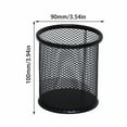 3pc Round Black Metal Pen Holder Pen Bucket Craft Student Desktop ...