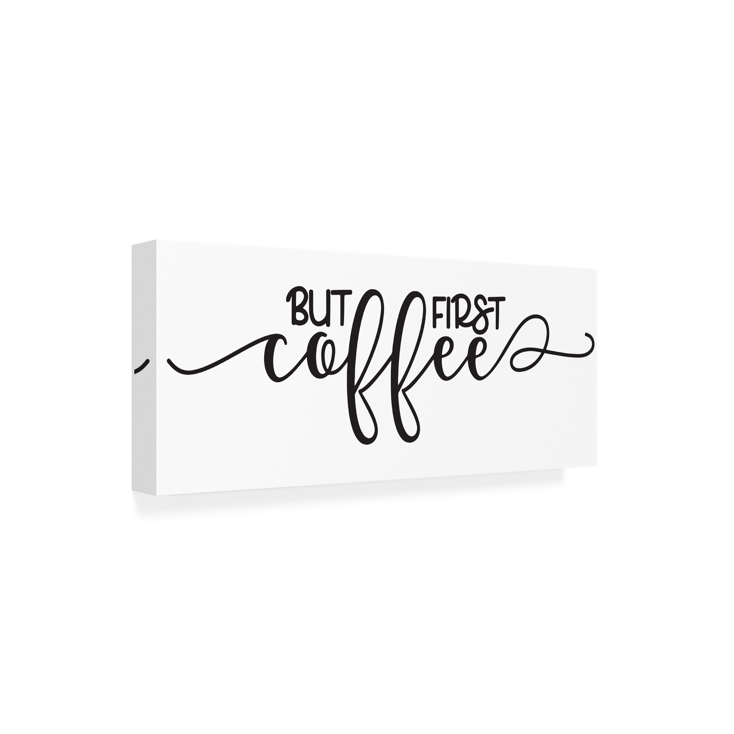 Canvas Wall Art - Jean Plout 'Coffee Typography B' Wall Art for Living Room, Bedroom, or Office DÃ©cor by Trademark Fine Art - 24 x 10 Inches