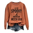 thumbnail image 2 of Womens Long Sleeve Halloween Sweatshirt Crew Neck Letter Printed Pullover Shirt Comfy 2025 Fall Winter Fashion Tops, 2 of 3