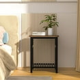 thumbnail image 3 of Home Small Bamboo Side Table, Rectangular Modern End Table with Open Shelf for Living Room, Simple Style Bedside Table for Bedroom, Coffee Table for Small Space, Brown, 3 of 7