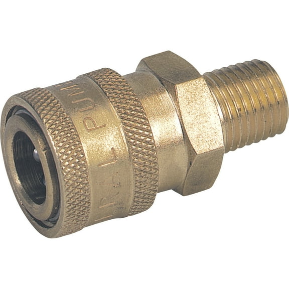 NorthStar Pressure Washer Quick Coupler, 1/4in. Male, 3000 PSI, Brass