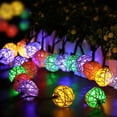 thumbnail image 2 of Rattan Lichterkette Solar Warmweiß, 20 LEDS 4.8M 2Modes Außen Lichterketten Solar Lampions Wasserdicht Weihnachtsbeleuchtung für Gärten Häuser Outdoor (Warmweiß), 2 of 5