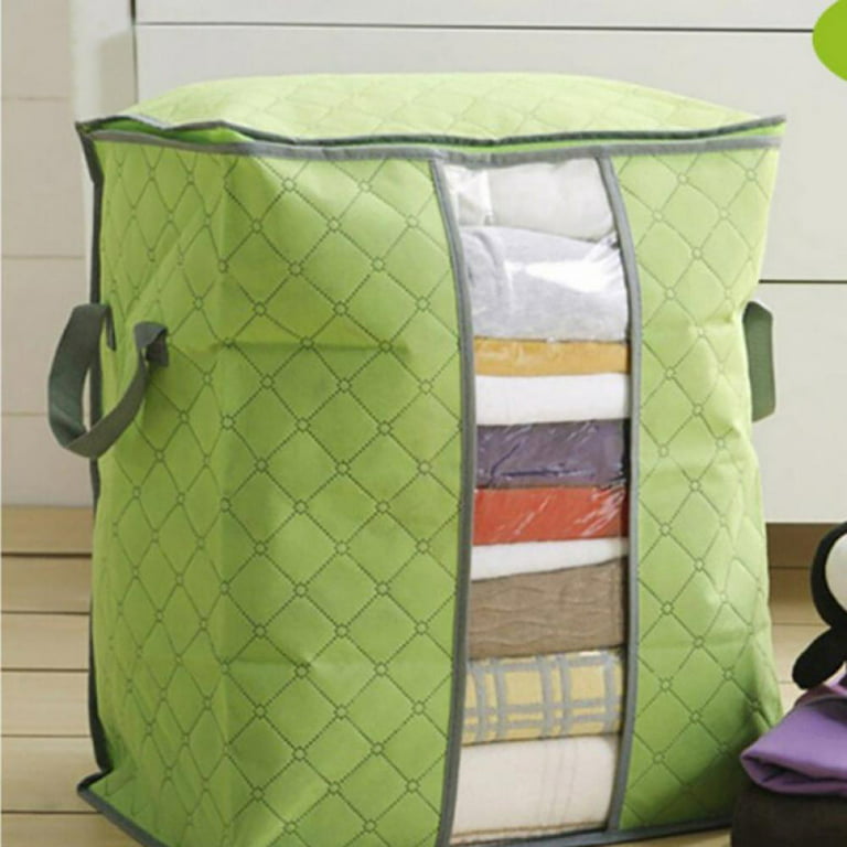 Zonghan [big Clear!]Closet Organizer and Clothes Storage Bags Foldable Storage Bag Organizer Clothing Blanket Quilt Closet Cabin Sweater Organizer Storage Box