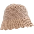 thumbnail image 6 of CoCopeaunts Womens Bucket Hats Knit Splicing Color Autumn Winter Hat Warm Fashion Visors Foldable Basin Hat for Gift Ruffle Brim, 6 of 8