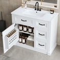 thumbnail image 5 of Harper & Bright Designs 36" White Bathroom Vanity with Sink, Bathroom Floor Cabinet with Drawers and Soft Closing Doors, Bathroom Cabinets Freestanding with Adjustable Shelf, 5 of 16