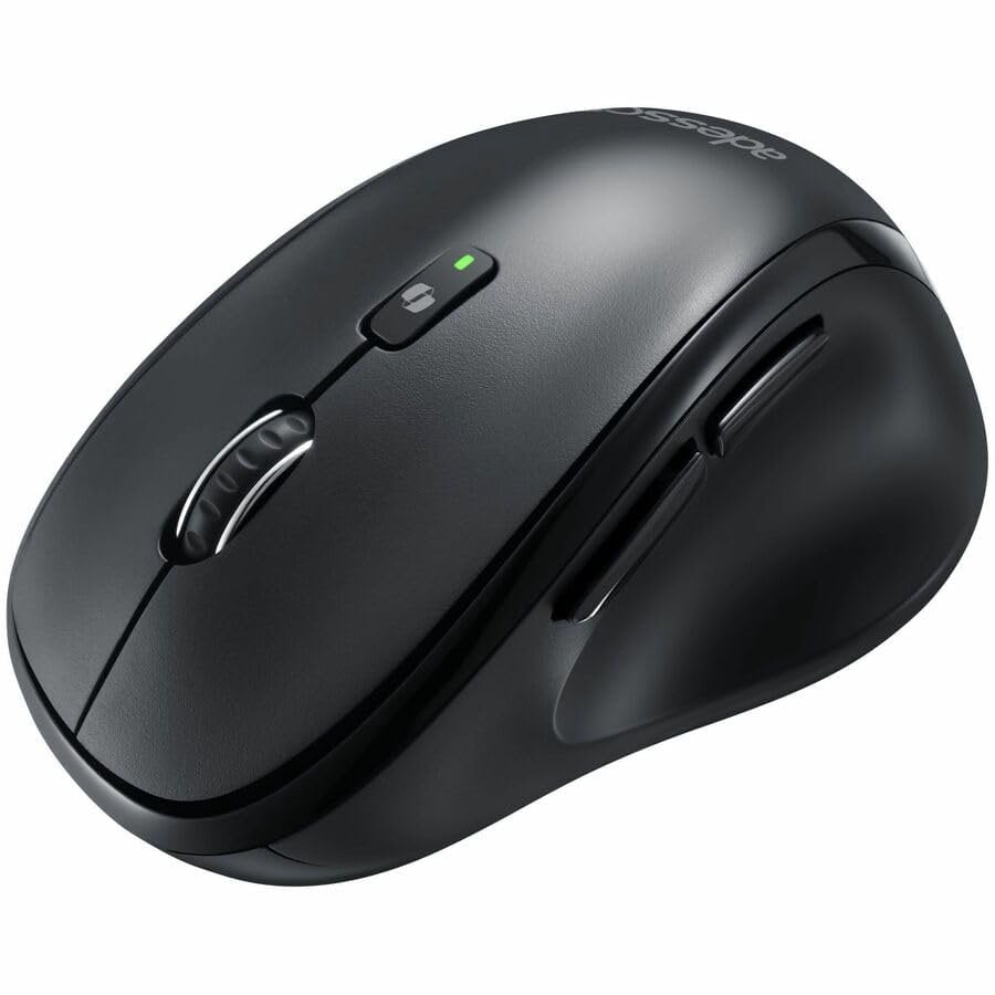 Adesso iMouse A60 Ergonomic Wireless Vertical Mouse, Bluetooth and 2.4GHz Dual Mode with USB-A Receiver, Copilot AI Hotkey, 3 Level DPI 1000/1600/2400, 6 Buttons, Right Hand for Windows